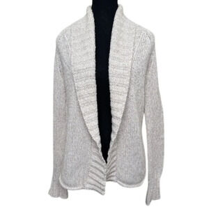 GAP Womens Small Vintage Marble Chunky Knit Shawl Collar Open Beige Cardigan